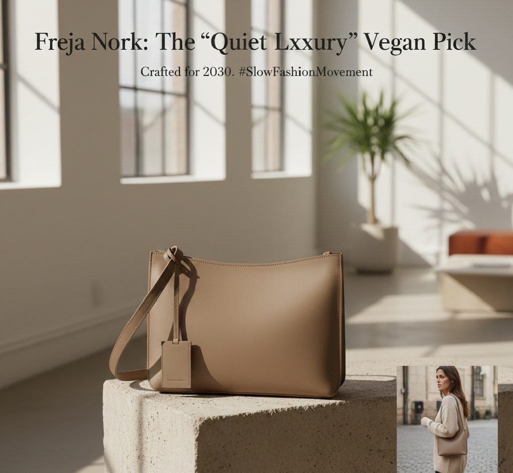 A sleek and timeless Freja New York bag representing the "Quiet Luxury" aesthetic and slow fashion movement.