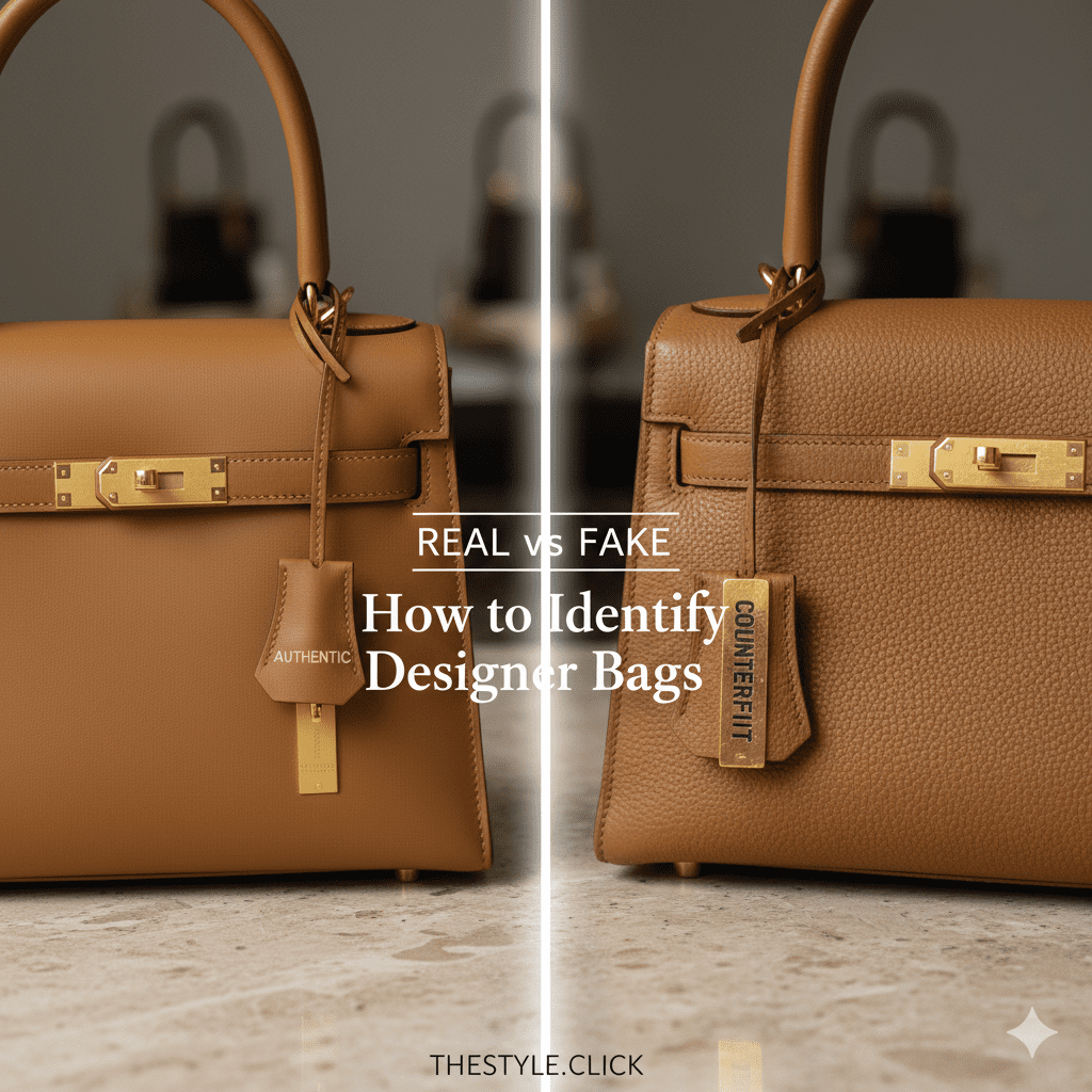Real vs fake designer bags comparison guide for authenticating luxury handbags.