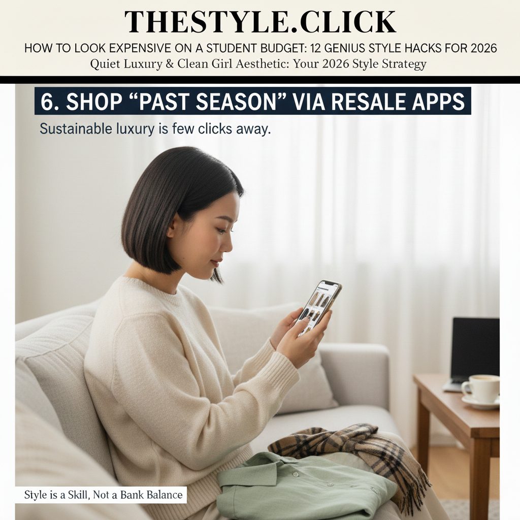 High-quality wool and silk garments sourced from resale apps like Vinted and Vestiaire Collective.